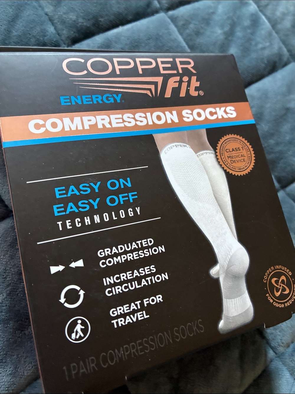 Copper Fit White Compression Socks for Women - Graduated Support